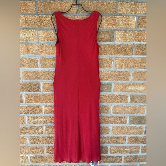 marina rinaldi red chiffon slip dress size 19 - Picture 7 of 7